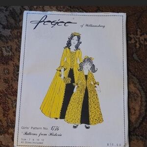 Vintage 70s Historical Dress Pattern